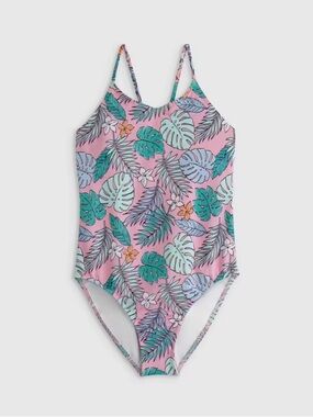 NWT QUINCE One-Piece Swimsuit Palm 7356